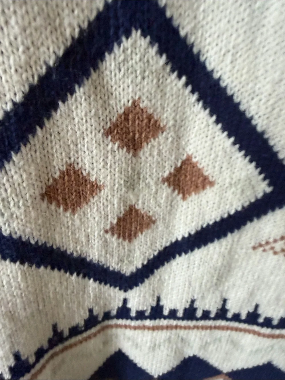 Serra NEW w/Tags Open-Front Ivory Geometric Knit Long Cardigan Sweater Large - Picture 3 of 8